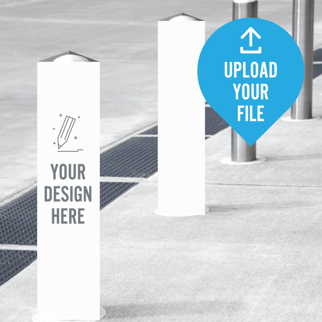 Bollard Tri Fold Corflute Sign 3mm
